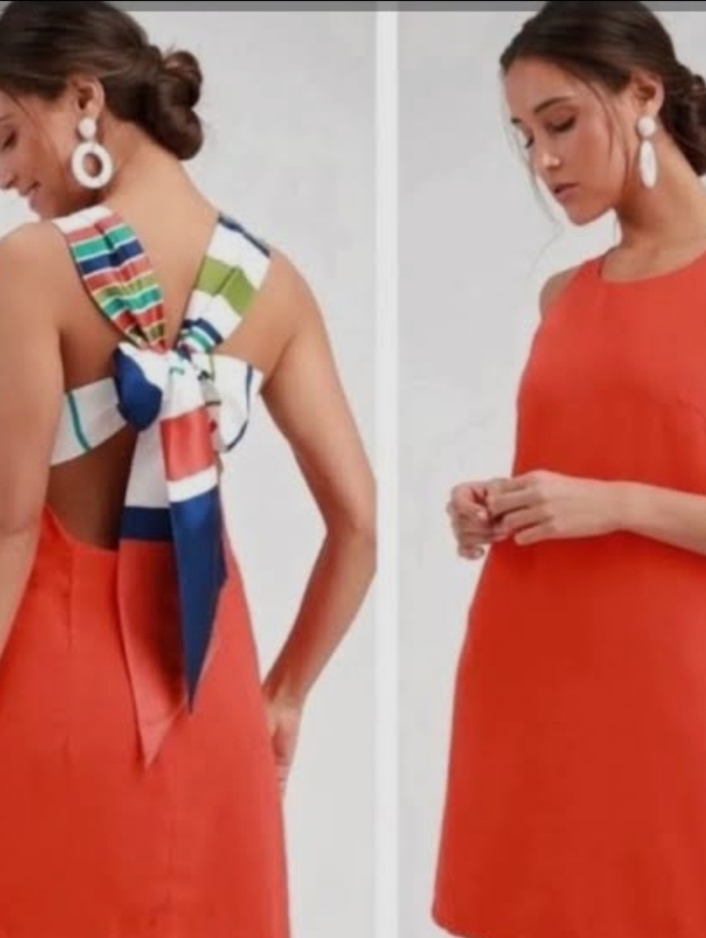 Lulu's Bright Orange Backless Dress